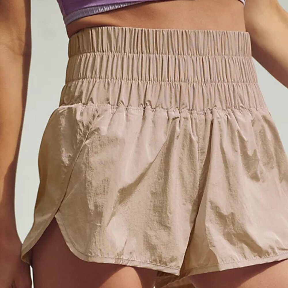 Free People Movement Tan The Way‎ Home High Rise Active Shorts